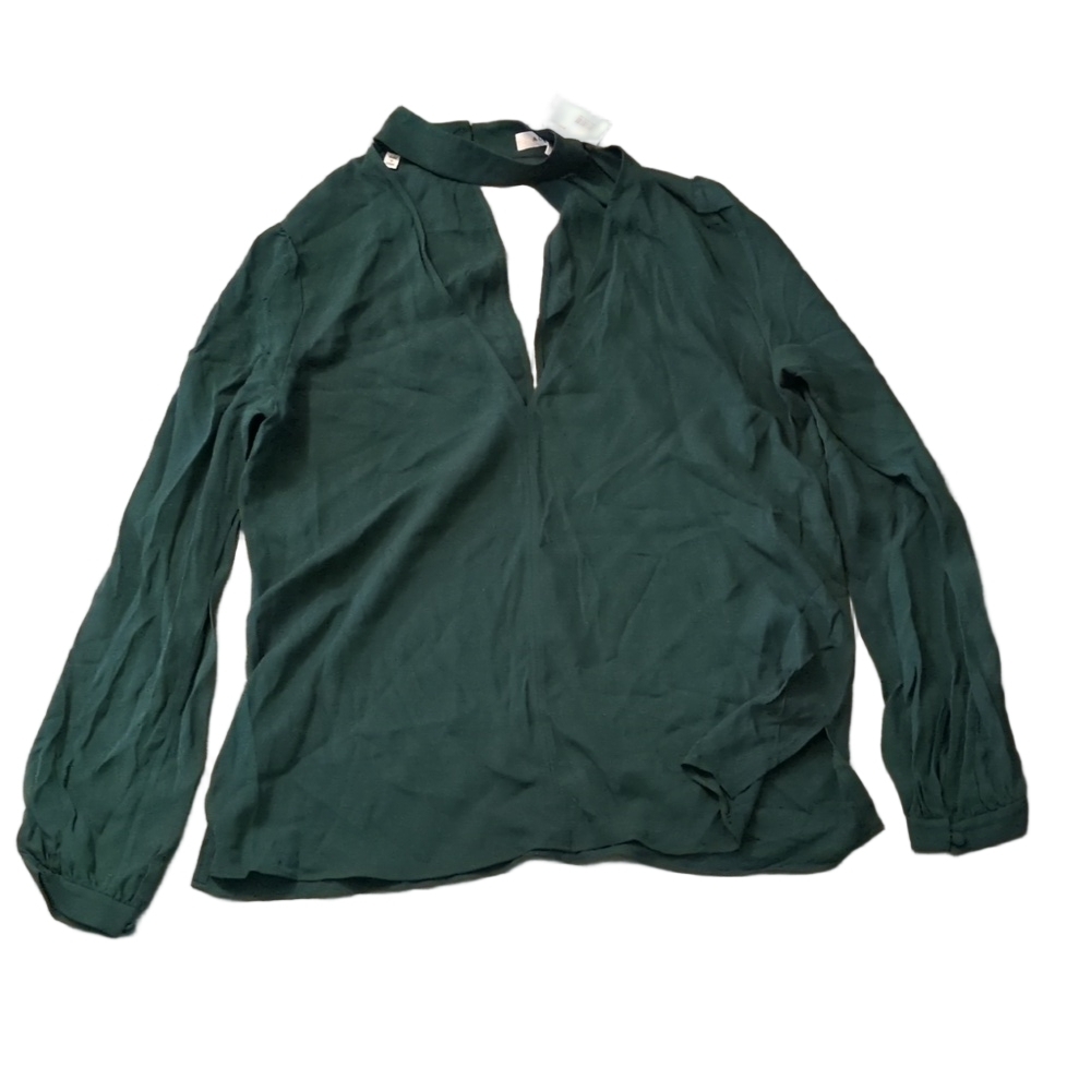 A.L.C. Liza With Choker Detailing In Pine Silk Blouse Size 8